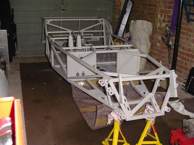 bare chassis just on stands